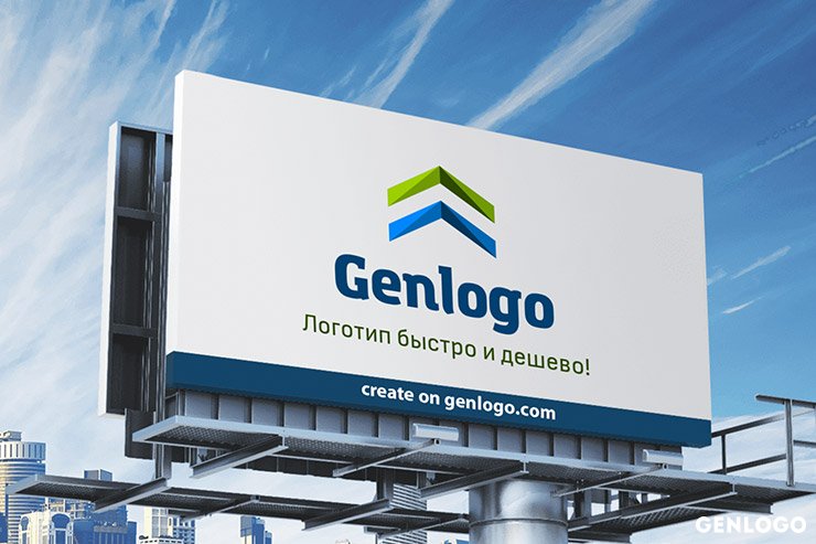 визуализация логотипа на билборде