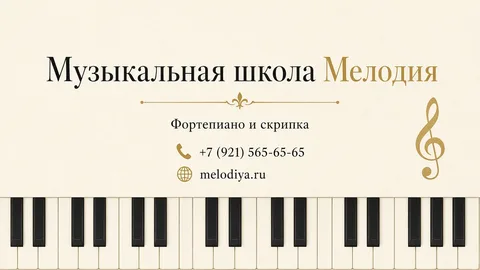 Шаблон визитки: Музыкальная школа