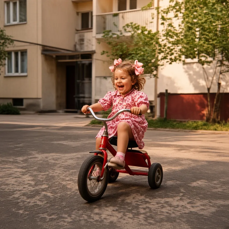 После: Девочка на велосипеде, 1970-е