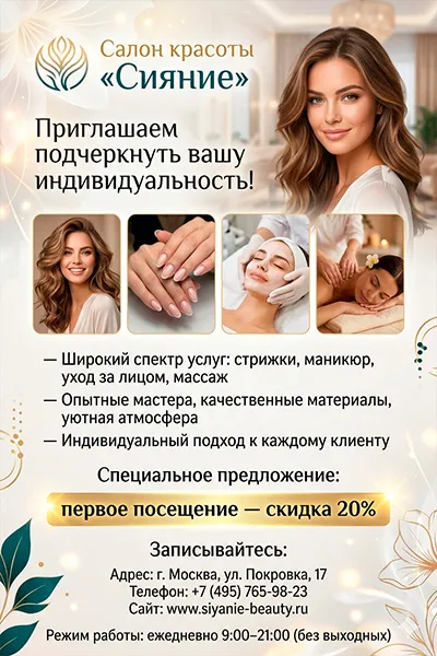 дизайн листовки для салона красоты